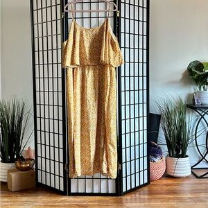 BloomChic Mustard Floral Tiered Maxi Dress Size 26